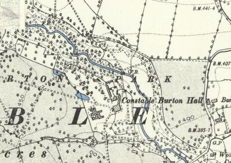 Ordnance Survey 6 inch map of 1890/91 Historic map showing house and surrounding landscape