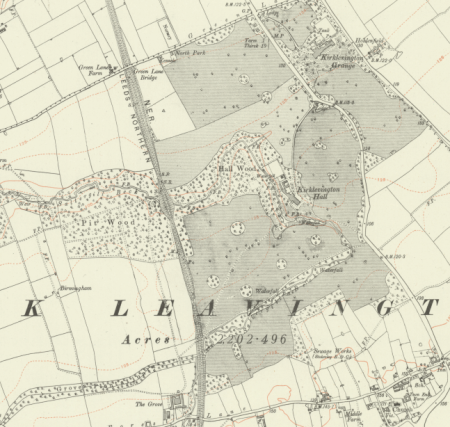 Kirklevington Hall estate revised 6" OS map published 1920. National Library of Scotland CC-BY.