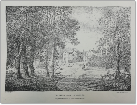 Figure 16. Woolley Park from the south approach by Agostino Aglio, published in 1821 (WYAS WYW 1884/5). Reproduced with permission of West Yorkshire Archive Service, Wakefield.
