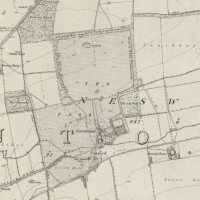 Neswick Hall parkland from OS 1st edition 6" map, surveyed 1851. National Library of Scotland. CC-BY-NC-SA