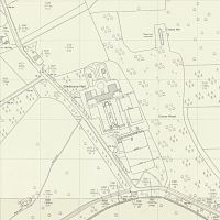 Gledstone Hall gardens from Ordnance Survey National Grid 1:2500 map revised 1972, published 1974. National Library of Scotland CC-BY.